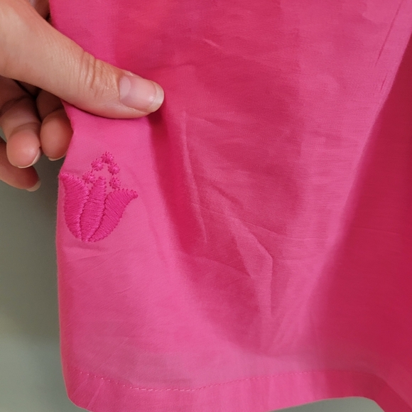 J. Marie Pink Embroidered Women's Peplum Top Womens Size MD New Farmhouse - Picture 6 of 11